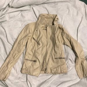 Beige Leather Jacket